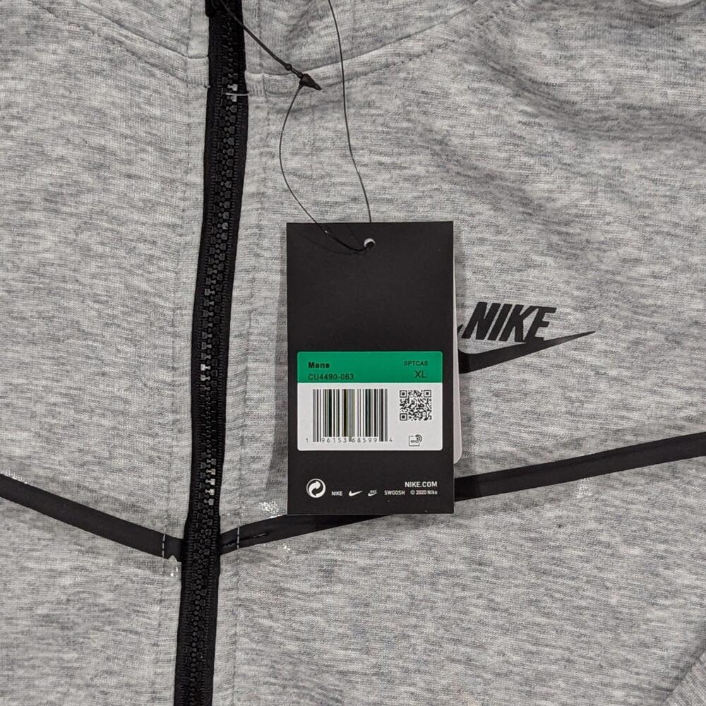 Nike Sportswear Tech Fleece Full Zip Hoodie Men's XL Grey CU4490-063 NWT - Picture 3 of 7